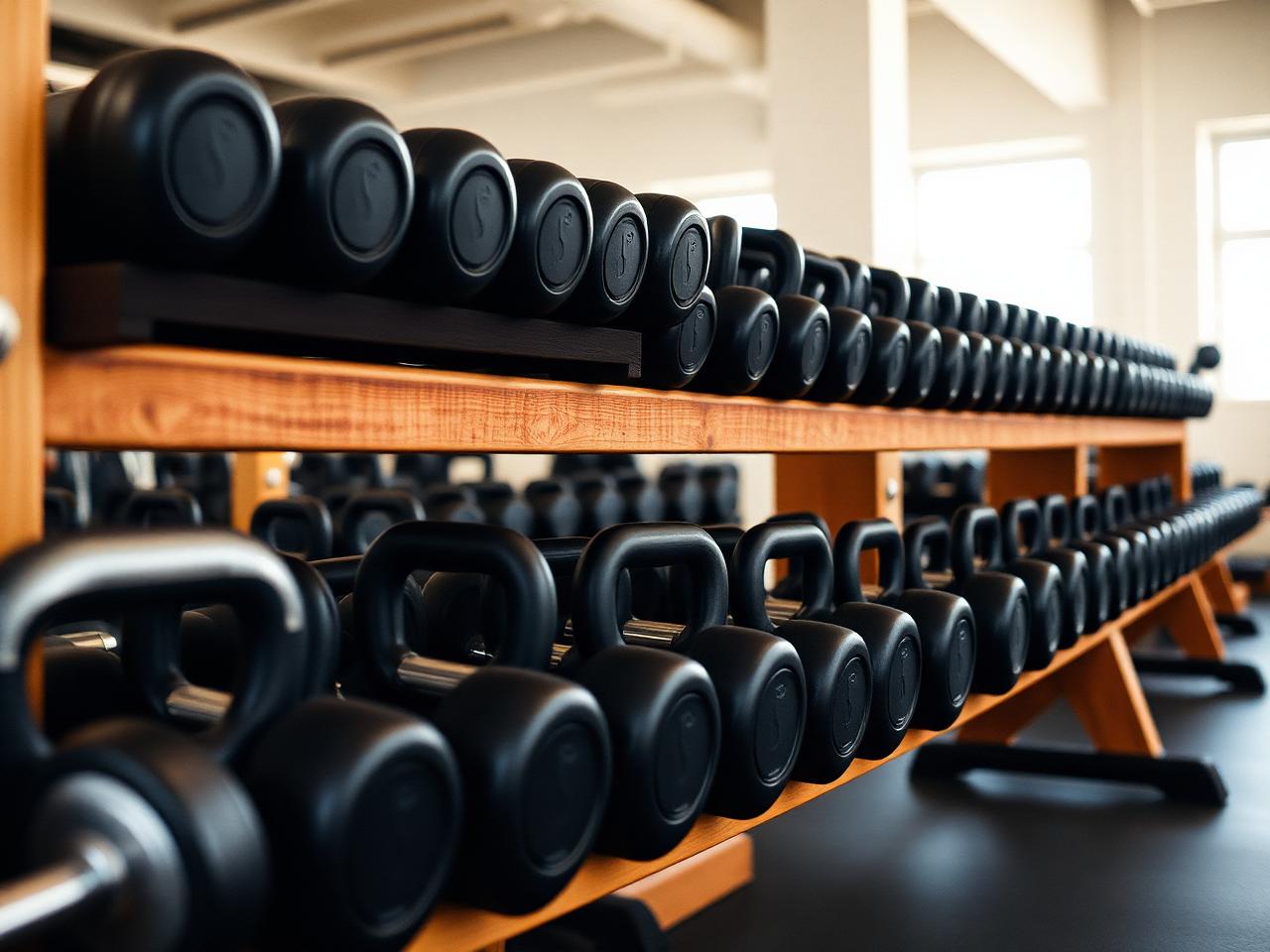 Dumbbell and kettlebell rack